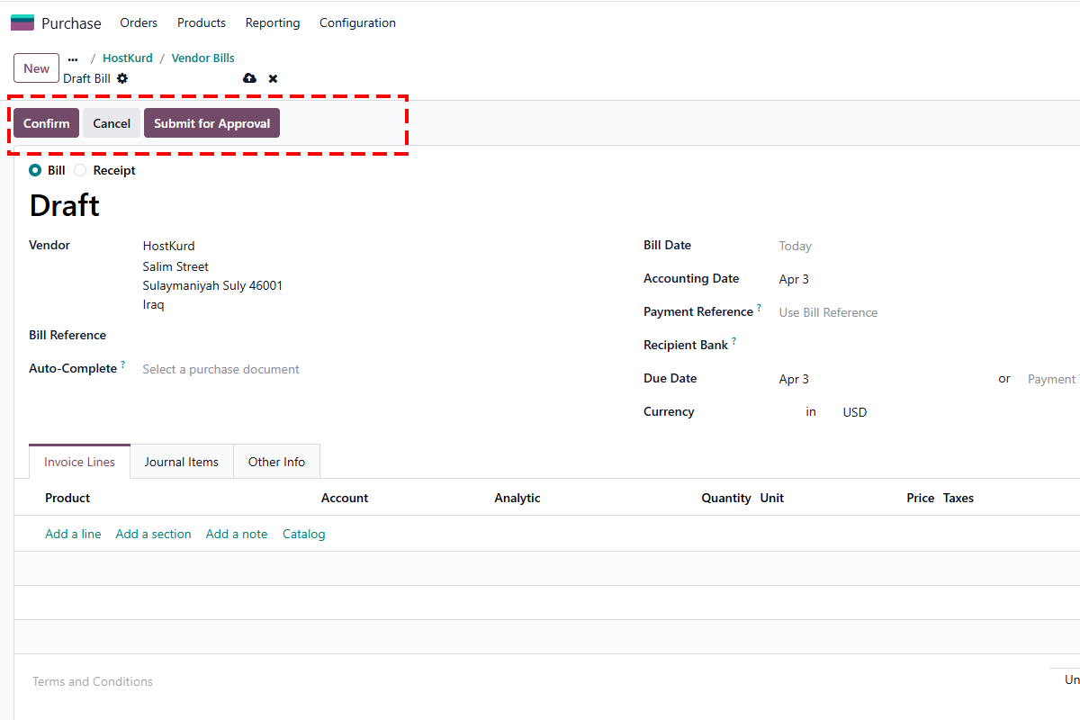Submit for approval screenshot